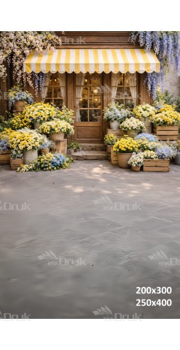 Tło fotograficzne „Kwiaciarnia pod pasiastą markizą” | E869